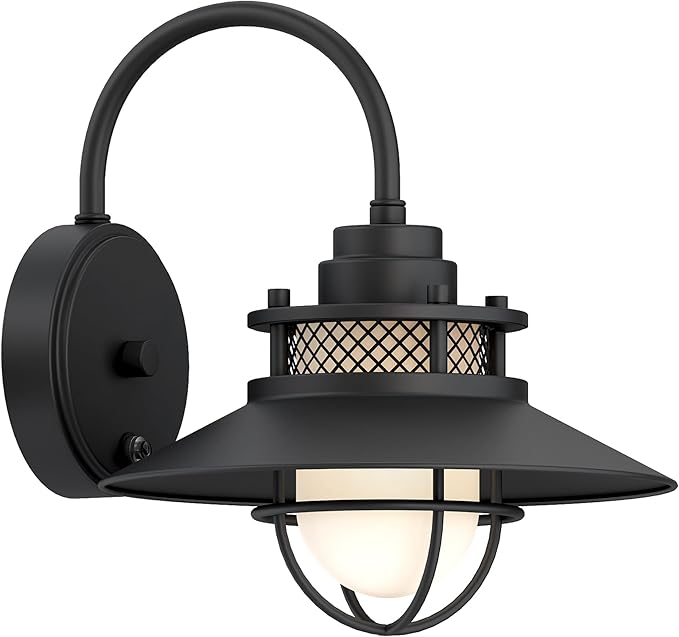 Black Farmhouse Gooseneck Barn Light Dusk to Dawn - Outdoor Wall Lantern with Photocell Sensor Porch Light Dusk to Dawn Outdoor Sconce for Barn Garage Patio E26