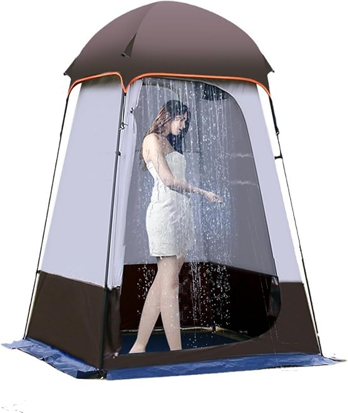 Camping Tent Shower TentOutdoor Changing with Built-in HookHolds 20 Liters of Water63 * 63 * 95 Inch210D Oxford Cloth Waterproof - Portable Toilet Shelter with Carrying Bag for CampingBeach