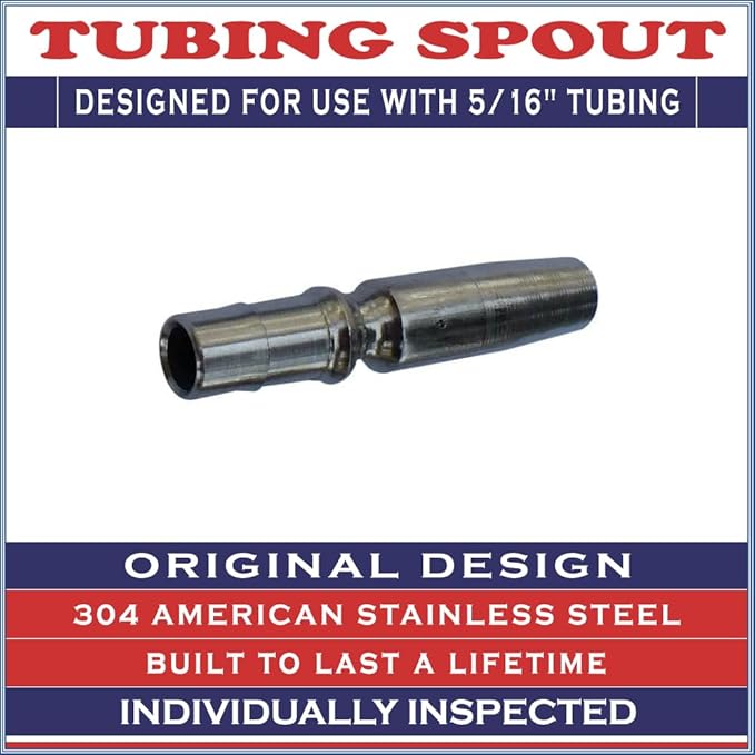 5/16 Stainless Steel Maple Tubing Spouts – Premium Tapping Spiles for Collecting Sap &amp Making Maple Syrup (10)