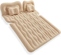 Car Air Mattress for BMW X1 (U11) 2023-2025 Portable Inflatable Bed for Trunk Backseat Flocked Surface for Camping Travel for SUV MPV MinivanBeige-Without Foot Pier