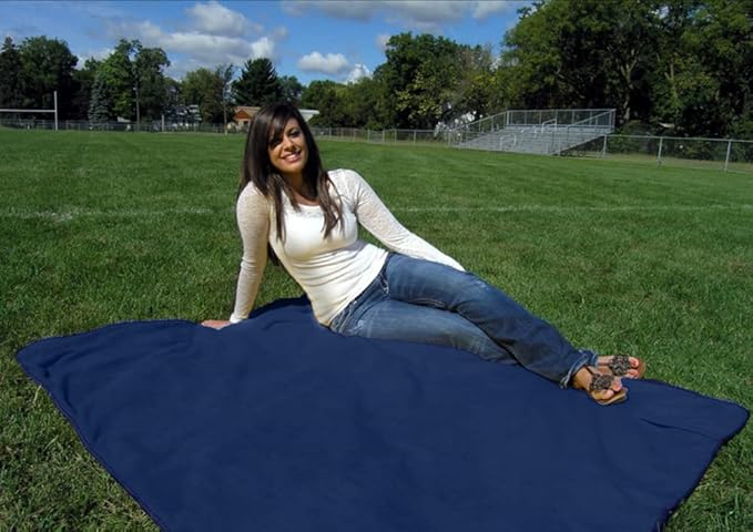 Ultimate SportsWrap - Patented - The Only Wearable Weatherproof Stadium Picnic Sports Blanket Complete with Upper and Lower Zippers Lined &amp Adjustable Hood and Inside Hand Warmers 70 x 58