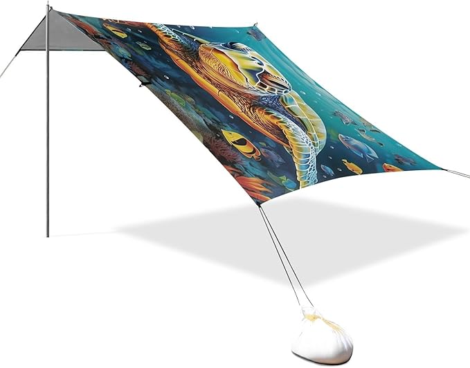 Sea TurtleCamping Sun Shelters 9.2 x 10.5 FT Beach Canopy Tent Sun Shade with Carrying Bag for Camping Trips Fishing Backyard Fun or Picnics 21341820