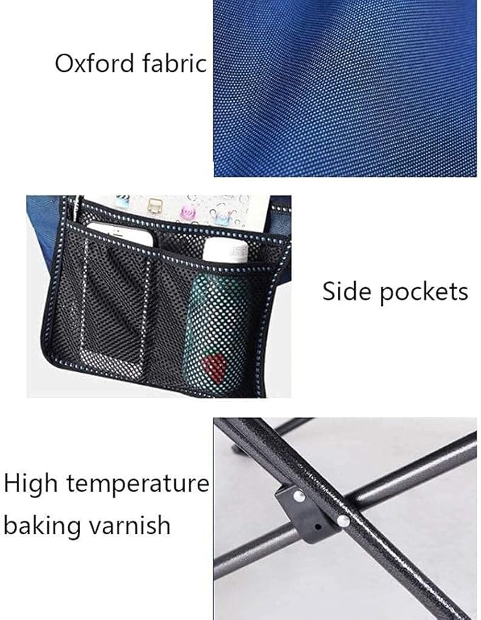 Portable Outdoor Camping Chair with Armrests Cup Holder and Storage Bag Ultralight Folding Chair for Hiking Beach Picnic and Travel