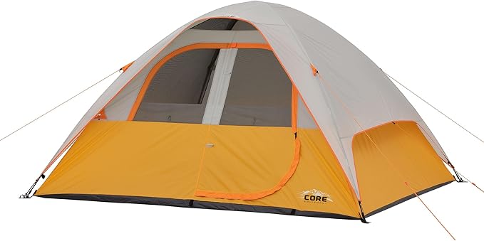 CORE Tent for Family Camping Hiking and Backpacking | 3 Person / 4 Person / 6 Person / 9 Person Person Dome Camp Tents with Included Tent Gear Loft for Outdoor Accessories