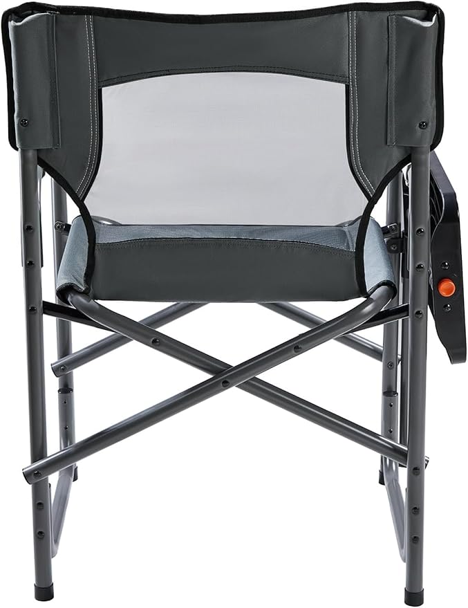 Portal Folding Director Chair with 2-Way Rotating Side Table Heavy Duty 300 lb Camping Chair with Swivel Tray &amp Cup Holder Ergonomic Mesh Back Portable Outdoor Seat for RV Tailgating &amp Lawn