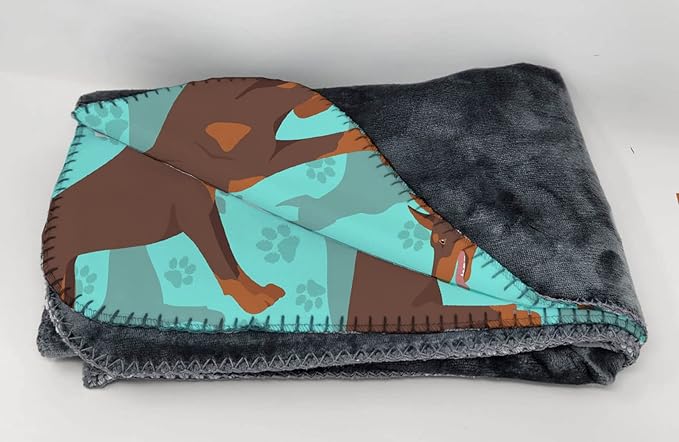 Caroline's Treasures MLM1075TBLT Red Doberman Pinscher Soft Travel Blanket with Bag Airplane Blanket Indoor Outdoor Camping Blanket for Traveling Picnics Beach Trips Concerts