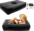 BBL Bed 72 x 40 Inflatable Mattress with Hole BBL Bed After Surgery for Sleeping Ergonomics PVC Pregnancy Bed Inflatable Mattress Air Mattress for Camping Traveling Hiking (Black)