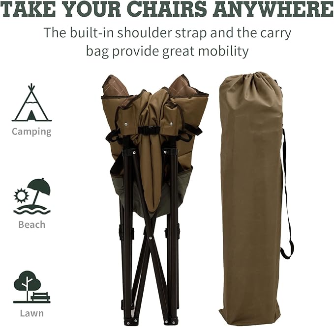 SUNNYFEEL Oversized Camping Chair Heavy Duty Folding Moon Chair Large Sofa Chair for Adults 500 LBS Portable Camp Lawn Chair with Storage Bag for Beach Trip Lawn Outdoor Camp for Adults &amp Carry