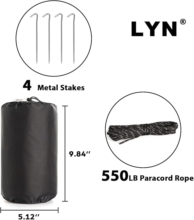 LYN Extra Large Zipper Reusable Survival Emergency Shelter TentThermal Waterproof Fireproof Lightweight Bugout with Paracord✚Stake for CampingFirst AidHiking&ampBushcraft