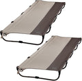TIMBER RIDGE 20-Second Quick Set-Up Camping Cot Lightweight Aluminum Folding Cot with Zipper Closure Portable Carry Bag Included for Camping Travel and Outdoors Support up to 225lbs Tan 2pcs