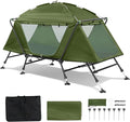 Large Outdoor Portable Sleeping CotPortable Lightweight Folding Camping Cot TentElevated Camping Bed TentFolding Outdoor Travel Cotwith Carry Bagfor Patio Hiking Picnic Travel (Army Green)