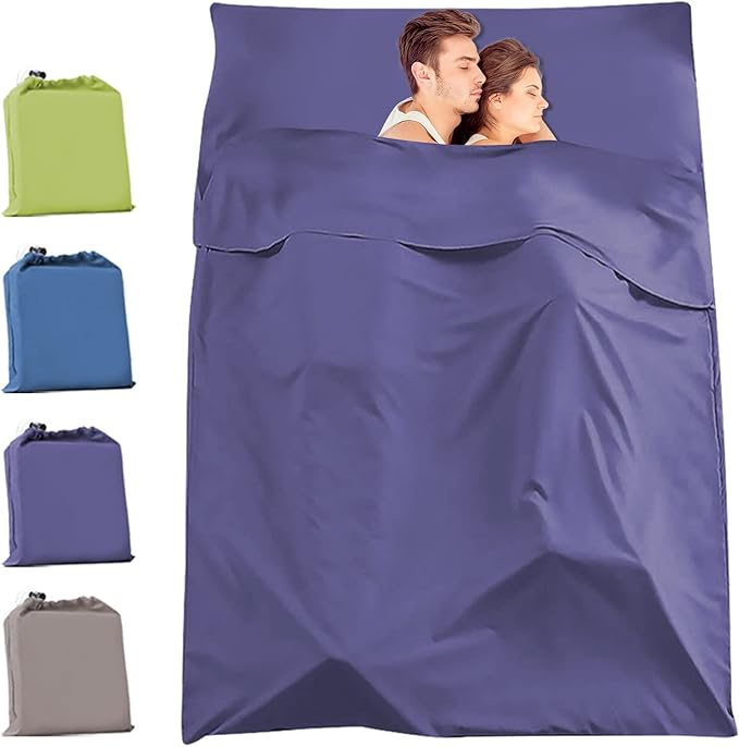 Travel and Camping Sheets Sleeping Bag LinerLightweight Travel Sheets for Hotel Portable Hotel Sleeping Bag Sack for AdultsPremium Soft Hotel Sleep Sheet for Traveling Hostels Picnic