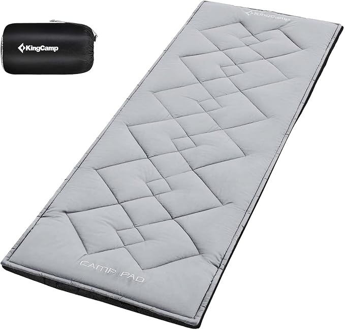 KingCamp Cot Mattress Portable Lightweight Camping Sleeping Mat Soft Comfortable Non-Slip Cot Pad for Camp Cot RV Bunk &amp Twin Beds (75 x 25 x 2 Gray)