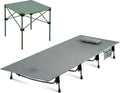 iClimb 1 Stable Square Table and 1 Super Easy Assemble Cot Ultralight Compact for Adults Outdoor Camping Backpacking Hiking