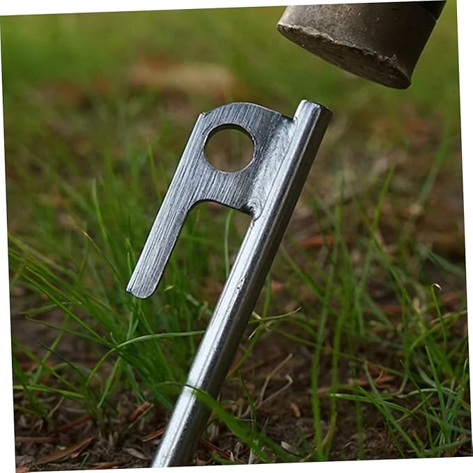 4Pcs Stainless Steel Tent Stakes Heavy Duty Camping Floor Pins for Outdoor Use Lightweight and Portable Design for Tents Awnings and Canopies