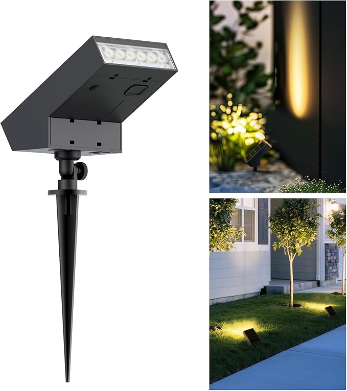 Solar Pathway Lights Outdoor Dimmable Solar Spot Light IP65 Waterproof 500LM 3000K Solars Outdoor Lighting for Walkway Landscape Lawn Yard