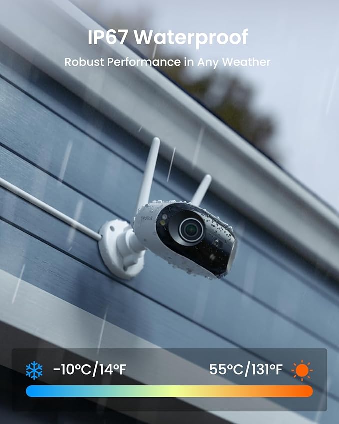 REOLINK 4K 8MP 180° Panoramic Security Camera with Dual-Lens 2.4/5GHz Dual-Band Wi-Fi 6 Motion Track Up to 512GB microSD Card Storage Plug-in Power Color Night Vision Elite WiFi