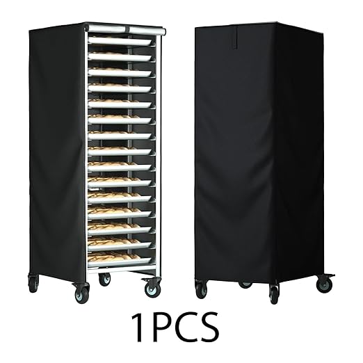 Bun Pan Rack Cover High Density Lightweight Dustproof Oxford Cloth Cover for Bakery Rack Commercial and Home Use Easy to Clean- 600Dpvc 59x72x163cm