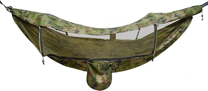 Camouflage Mosquito &amp UV Protection Camping Hammock | 290x140cm Large Size | Lightweight &amp Portable for Outdoor Backpacking Hiking Camping Trips