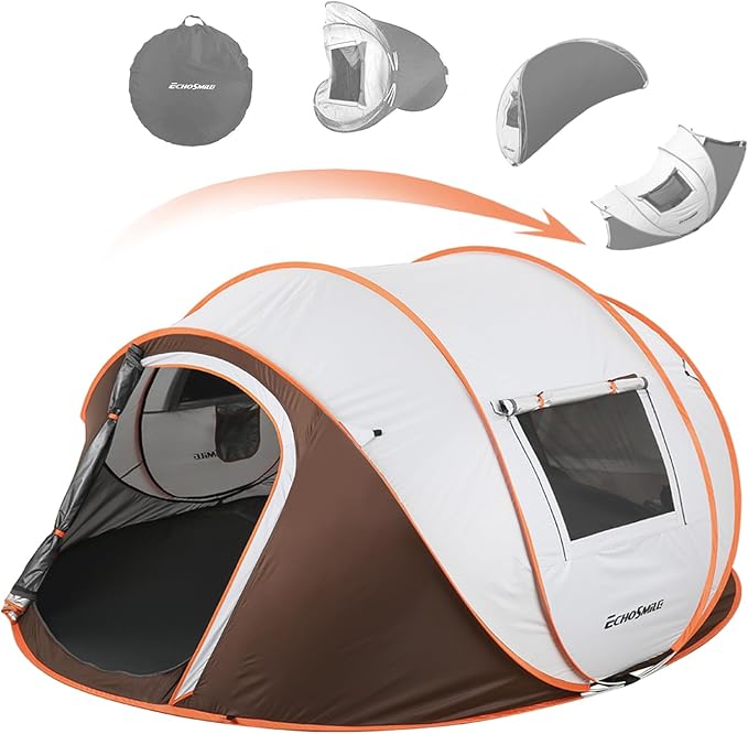 EchoSmile Instant Pop Up Camping Tent 2/4/6 Person Easy Setup Tent Water Resistant Dome Portable with Carry Bag