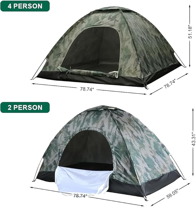 Camping Tent 1/2/3/4 Person Waterproof Family Dome Tent with Rain Fly Lightweight Outdoor Tent for Backpacking Hiking Camping Full Coverage Tent for Outdoor Accessories