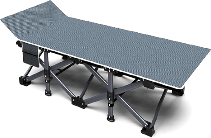 Heavy Duty Sturdy Guest Bed Extra Wider Cots with Large Pocket Portable Folding Bed for Fishing Picnic Office Load Capacity 300kg