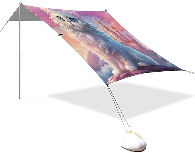 Beach Tent Sun Shelter Cat Pink Castle Lightweight &amp Easy Setup Beach Shade Canopy for Camping Fishing