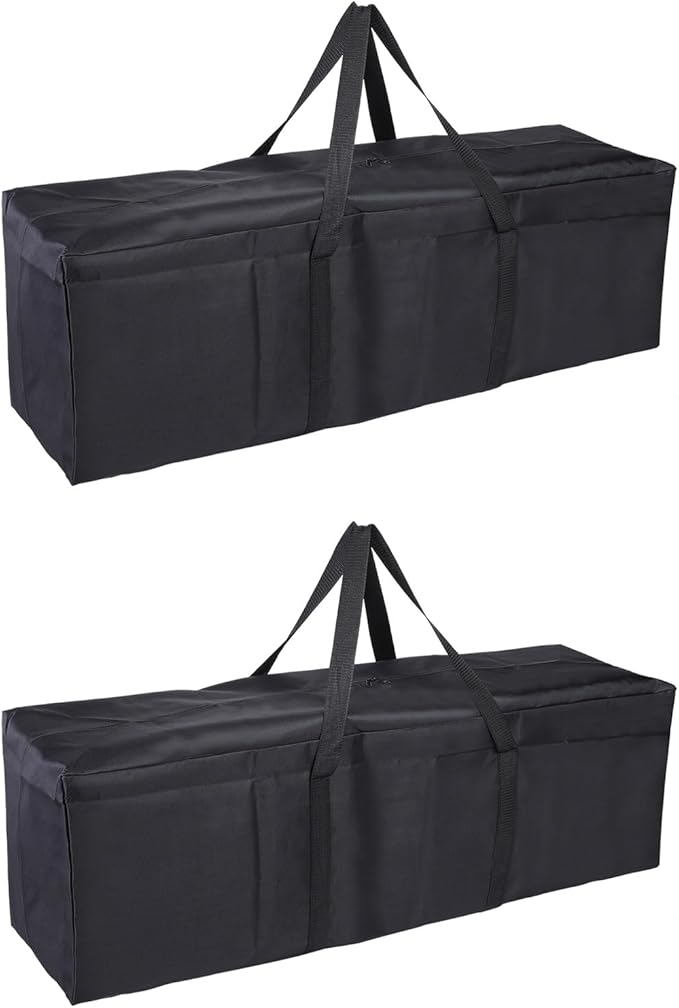 Camp Chair Replacement Bag Camping Folding Chair Storage Bag Large Zippered with Handle Strap 47 x 14 x 14 Inch Fit for Outdoor Travel Tent Storage (2 Pack Black)