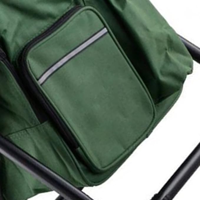 Folding Camping Chair Stool Backpack with Cooler Insulated Picnic Bag Backpack Cooler Chair Foldable Camping Fishing Stool for Travel Beach Hiking Picnic ﻿ (OD Green)