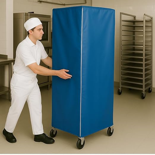 Worcester Blue Vinyl Heavy-Duty Freezer Pan Rack Cover - 28L x 23W x 64H