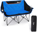EMERIT Double Camping Chair Oversized Padded for Adults Heavy Duty Folding Loveseat for Outdoor Camping Beach Lawn Concert 650LB