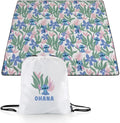 Picnic TIME Disney Lilo and Stitch Impresa Picnic Blanket Lightweight Folding Beach Blanket with Carry Backpack Machine Washable Water Resistant Fleece Picnic Mat (Black and White)
