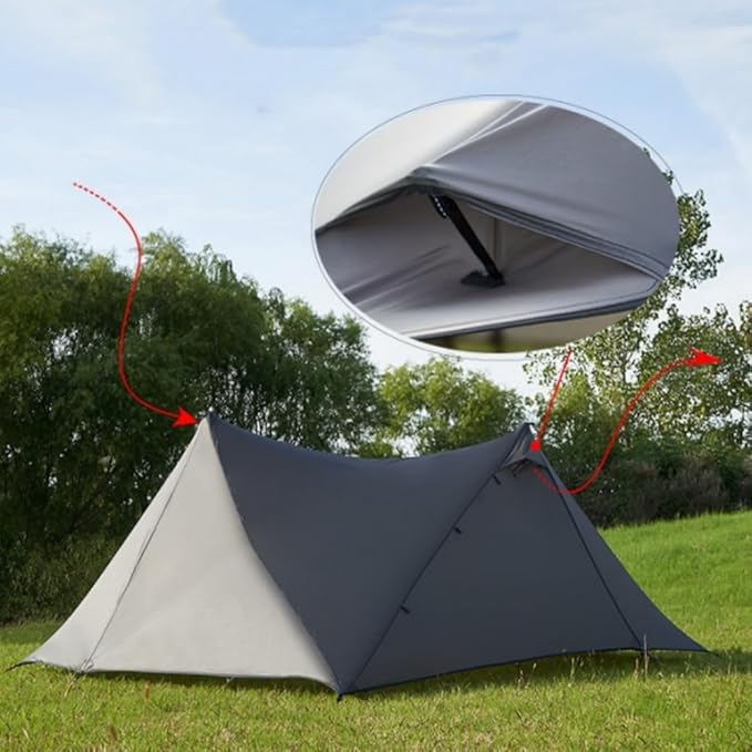 Asta Gear Yunchuan A-Frame Tarp TentUltralight 2 Person Poleless Tent15D Nylon Double-Sided Silicon Waterproof for Outdoor Camping Backpacking Hiking