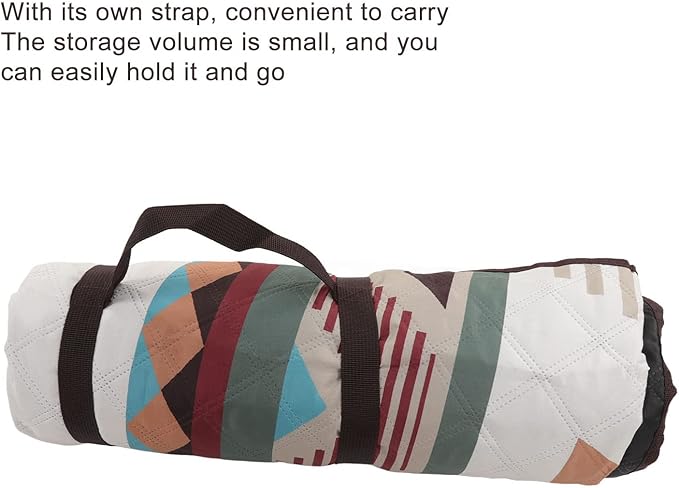 Camping Rug with Protective Layer | 210D Oxford Cloth Picnic Mat for Outdoor/Travel/Beach | Machine Washable &amp Portable with Strap | 197x197cm Large Space