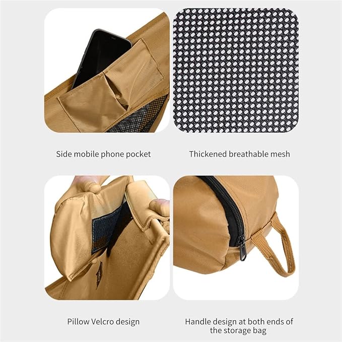 Portable Camping Chair with Pillow Set Folding Chair Fishing Chairs Beach Picnic Chair Travel Moon Chair with Back Support