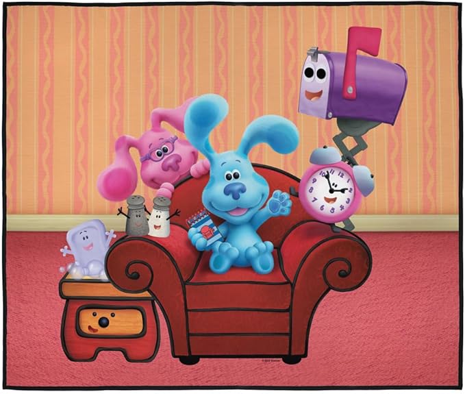 LOGOVISION Blues Clues Picnic Outdoor Blanket 50x60 Blue's Clues Character Group Foldable Blanket for Picnic Beach Camping Park Tailgate