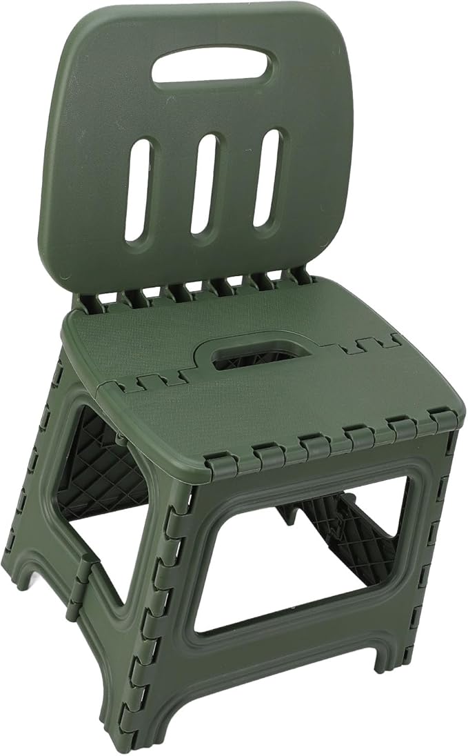 Folding Step Stool Portable PP Thickened Small Kids Step Stool with Handle Outdoor Camping Fishing Picnic (L)