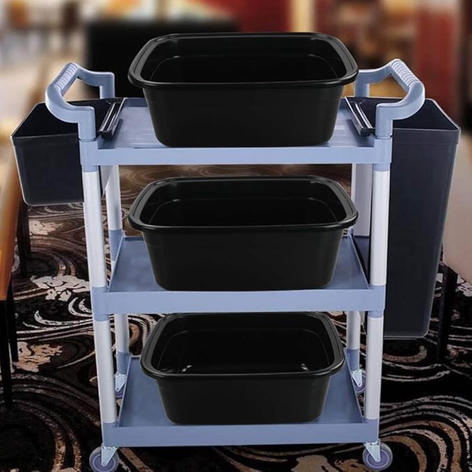 Jekiyo 16 Quart Dish Pan Black Plastic Dish Tubs 3 Packs