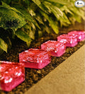 Outdoor 4 Pack Ice Cube Bricks Rocks Lights Solar Powered LED In Ground Pathways Patio Yard Garden Glow Lights Decor