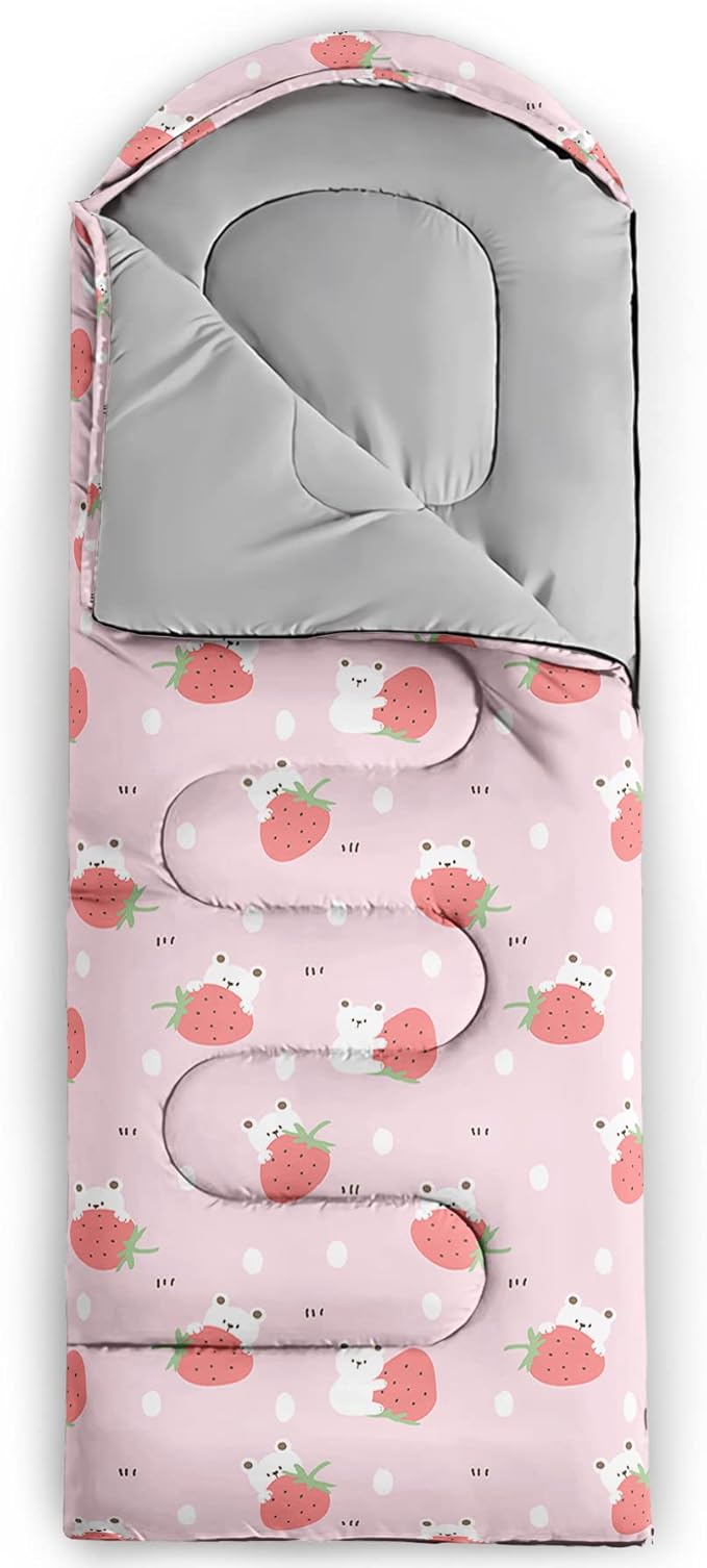 QOOMO Camping Sleeping Bags3 Season Warm &amp Cool WeatherLightweightWaterproof Sleeping Bags for Adults &amp KidsTravelingand OutdoorsCamping Gear Equipment