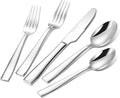 Lazycorner Silverware Set for 6 18/10 Stainless Steel Flatware Set 30-Piece Mirror Polished Modern Cutlery Set include Fork Knife Spoon Set(Dishwasher Safe)
