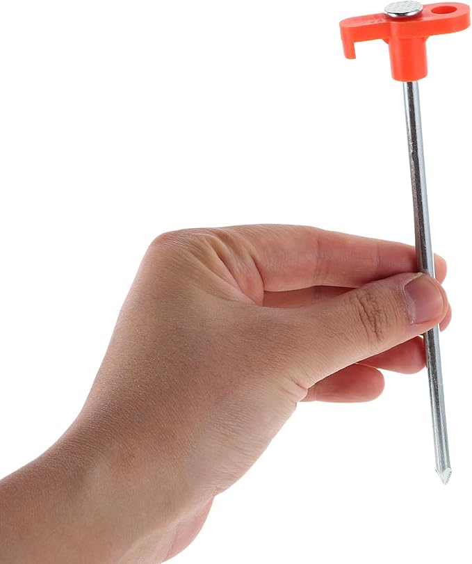 Angoily 20pcs Glow-in-The-Dark Camping Tent Stakes 6 * 180mm Metal Ground Pegs Outdoor Hiking Windproof Tent Anchors Tarps and Shelters