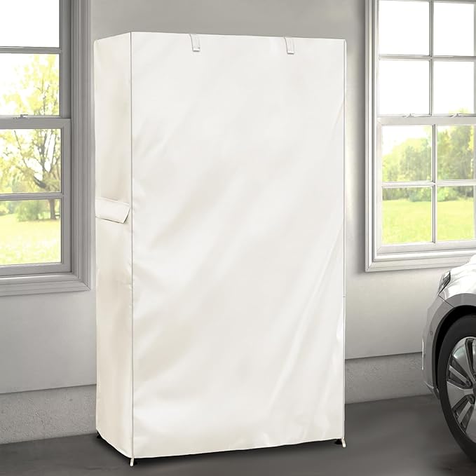Wire Shelf Cover600D Heavy Duty 100% Waterproof Shelf Covers for Wire ShelvingOutdoor Storage Shelves Cover for Metal Rack24 W x 18 D x 72 HBeige