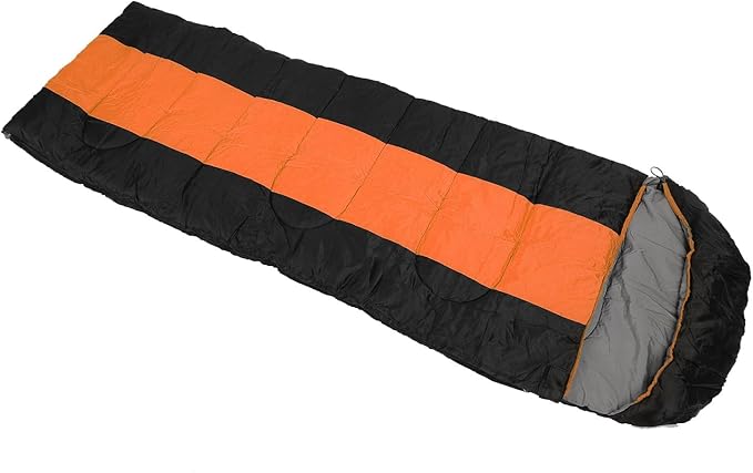 USB Powered Heated Sleeping Bag for Camping 3 Temperature Settings -20°C Winter with Type C Port Overheat Protection Compact Foldable (Orange)