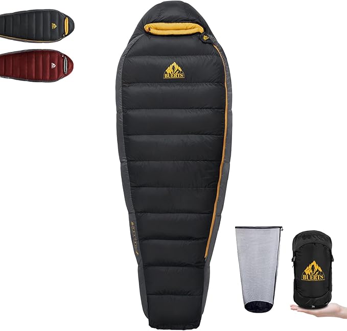 Down Sleeping Bag for Adults Cold Weather Ultralight &amp Compact 680FP Backpacking Sleeping Bag for Camping Hiking Mountaineering