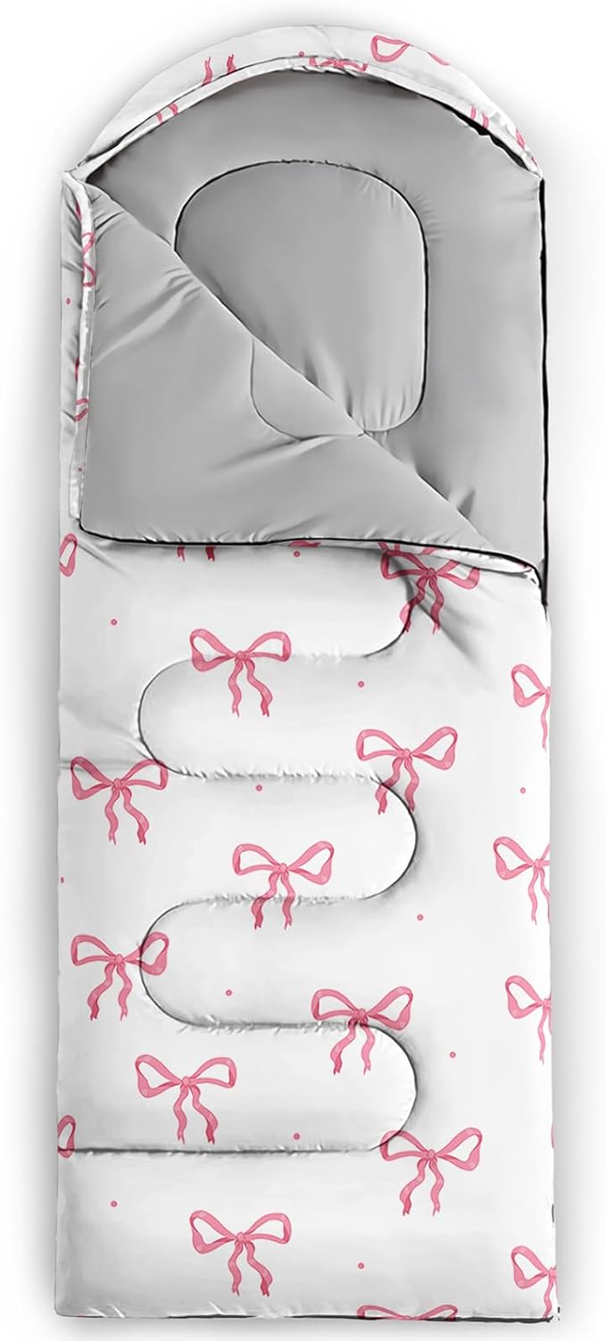 QOOMO Camping Sleeping Bags3 Season Warm &amp Cool WeatherLightweightWaterproof Sleeping Bags for Adults &amp KidsTravelingand OutdoorsCamping Gear Equipment