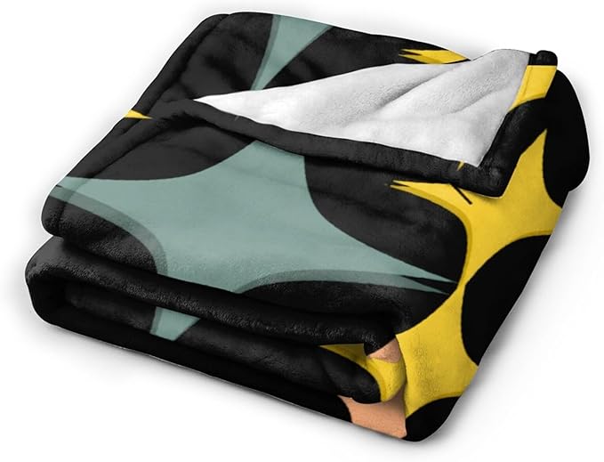 80X60 Mid Century Modern Eames Atomic Starbursts Lightweight Flannel Blanket - Soft and Breathable Polyester Suitable for Travel Camping and Home Decoration