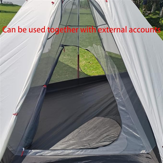 Inner Mesh with Bathtub Bottom for Tipi Hot Tent Mosquito Net for Camping Bed for Travel Outdoor Netting Cover Lightweight Mesh