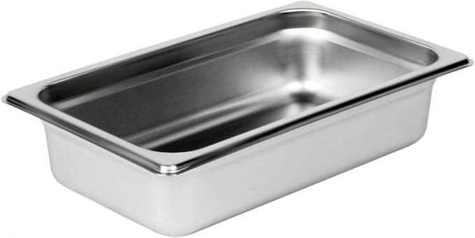TrueCraftware-Quarter Size 2-1/2 Deep Stainless Steel Anti-Jamming Steam Table Pan 22 Gauge- Chafing Steam Table Pans Catering Food Storage Metal Pan Hotel Pan for Restaurant Events Catering Use