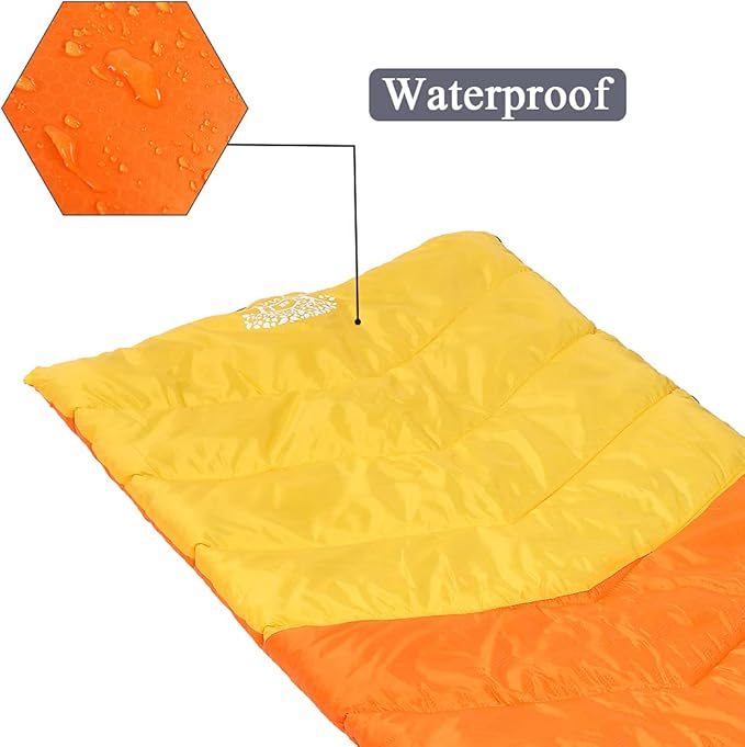 Sleeping Bag 4 Seasons Adults &amp Kids for Camping Hiking Trips Warm Cool WeatherLightweight and Waterproof with Compression BagIndoors Outdoors Activities